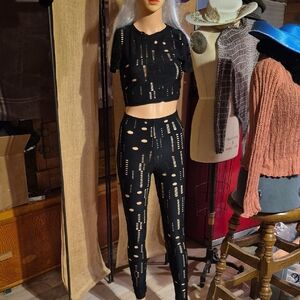 Stylish Black Cut-Out Women's Jumpsuit